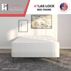 Twin/Full Atlas Lock Metal Bed Frame, Black, 1500 lb Capacity, Made in USA