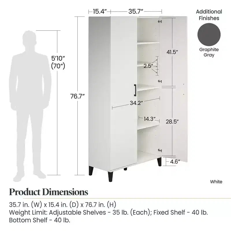 Systembuild Flex Tall Storage Cabinet, White