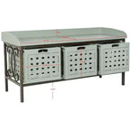 Wooden Storage Bench with Drawers, 550 lb Capacity, No Assembly Required