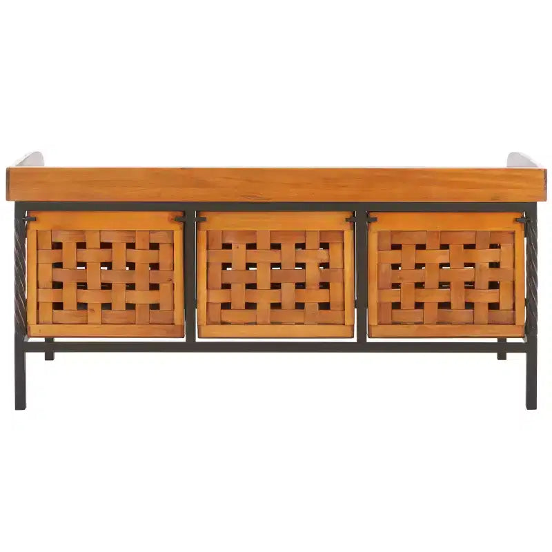 Wooden Storage Bench with Drawers, 550 lb Capacity, No Assembly Required
