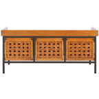 Wooden Storage Bench with Drawers, 550 lb Capacity, No Assembly Required