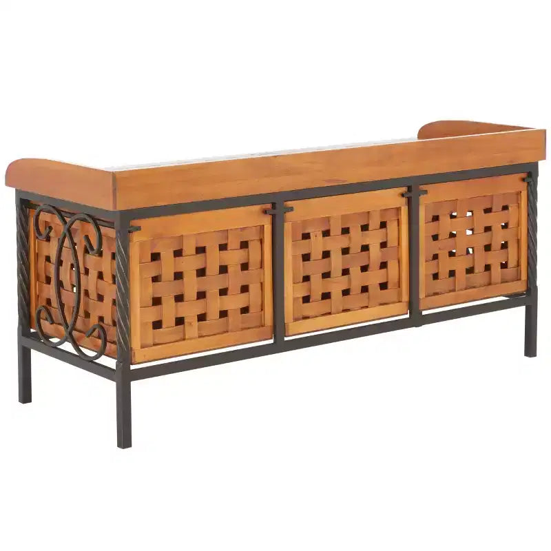 Wooden Storage Bench with Drawers, 550 lb Capacity, No Assembly Required