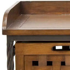 Wooden Storage Bench with Drawers, 550 lb Capacity, No Assembly Required