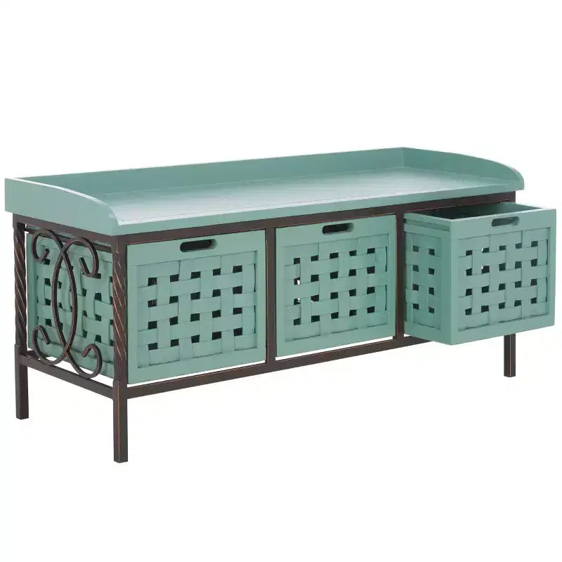 Wooden Storage Bench with Drawers, 550 lb Capacity, No Assembly Required