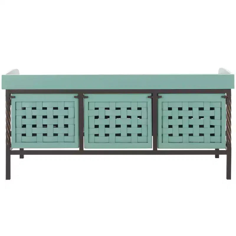 Wooden Storage Bench with Drawers, 550 lb Capacity, No Assembly Required