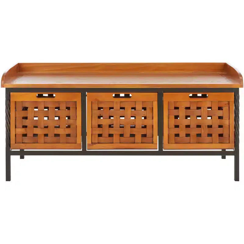 Wooden Storage Bench with Drawers, 550 lb Capacity, No Assembly Required