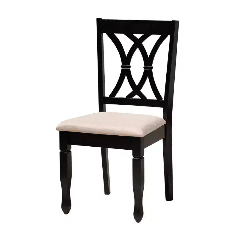 Baxton Studio Maya Modern Fabric and Wood Dining Set