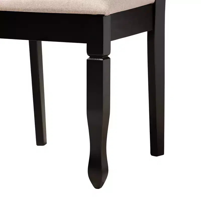 Baxton Studio Maya Modern Fabric and Wood Dining Set