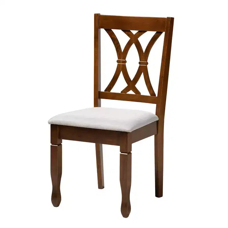 Baxton Studio Maya Modern Fabric and Wood Dining Set