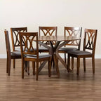 Baxton Studio Maya Modern Fabric and Wood Dining Set